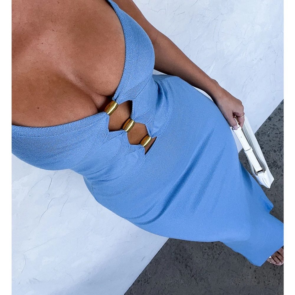 White Fox Break It Off Maxi Dress Blue